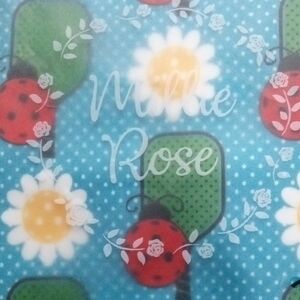 Millie Rose Blue Ladybug and Daisy Pickleball Towel